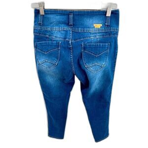 Tush Push columbian stretch skinny blue medium wash jeans size 7 28x35 Sexy